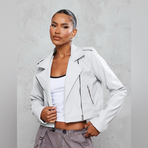 SOLD. Faux Leather Biker Jacket - Picture 2 of 6